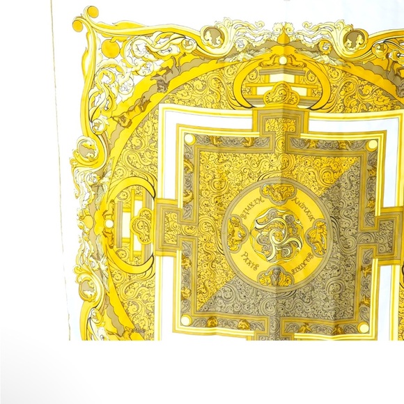 EUC$585 HERMES Gold SCARF - Picture 2 of 16